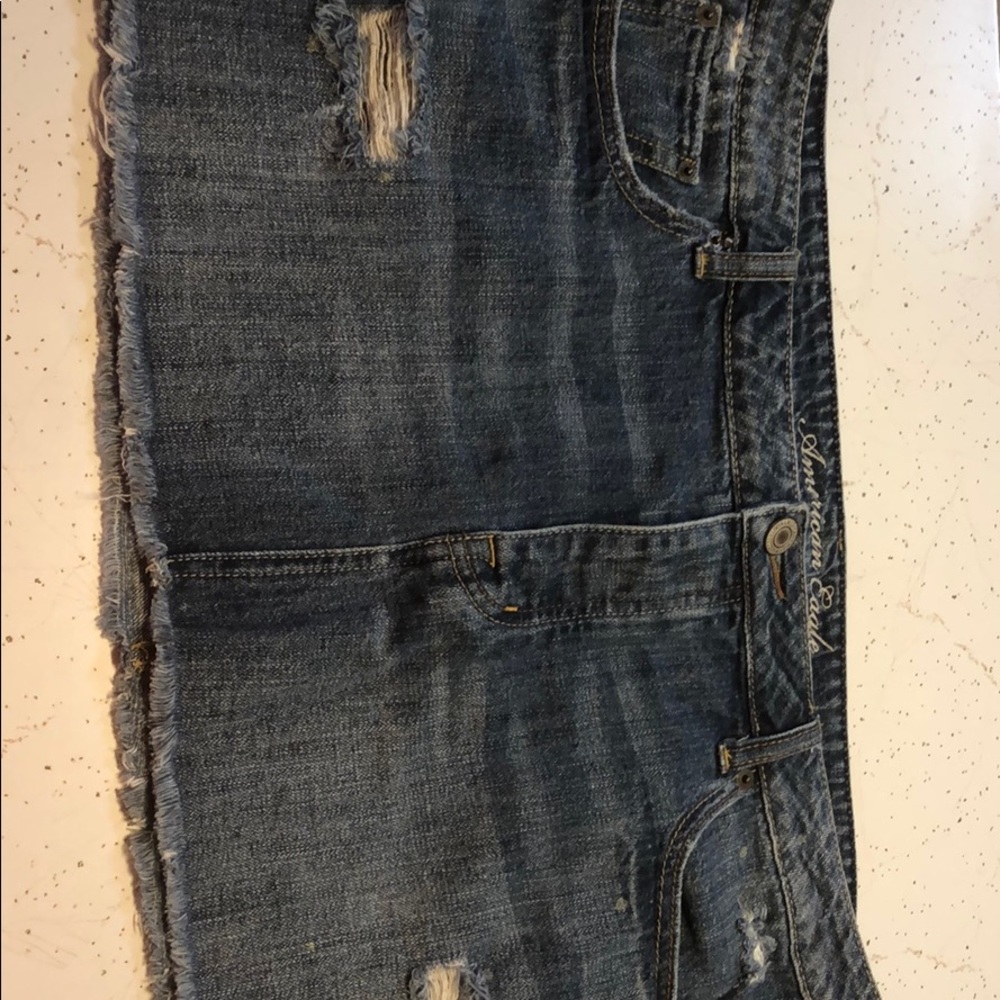 COPY - ladies distressed blue jean skirt